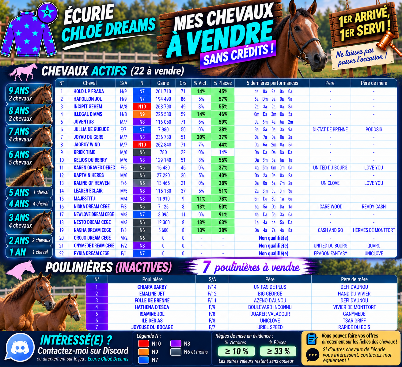 Affiche colorée des chevaux à vendre.png